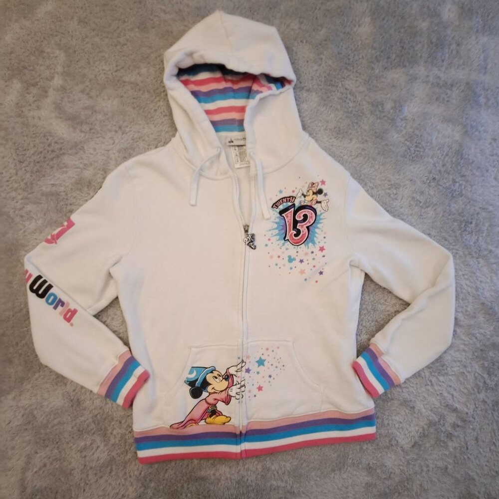 Walt Disney World Embroidered 2013 Zip Up Hoodie Womens Large